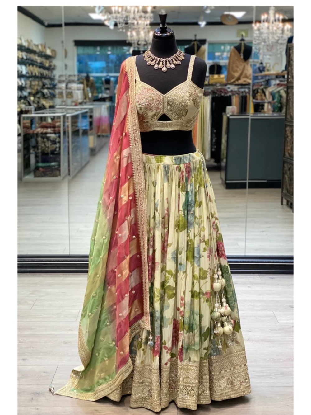 Designer Floral Lejhenga from Bombay Collectiom